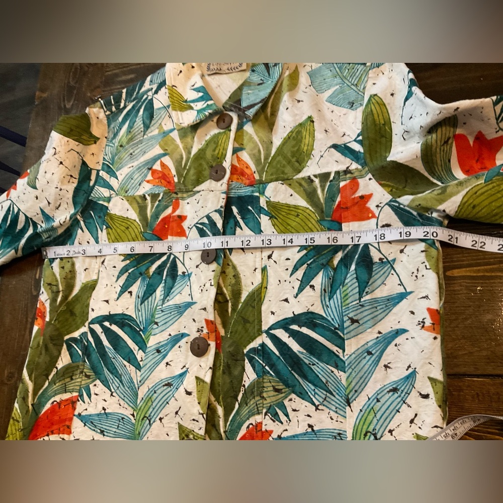 Life Style Tropical Leaf Print Blazer - Picture 3 of 11